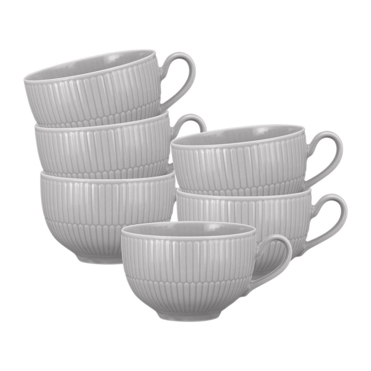 MILCHKAFFEETASSEN Amina Silbergrau 0,35 l 6er Set - Grau, Keramik (0.35L) - Seltmann Weiden