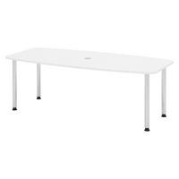 KONFERENZTISCH klein KT22 103/220/74,5 cm in Weiß/Chromfüße - Chromfarben/Weiß, Holzwerkstoff (103/220/74.5cm) - bümö