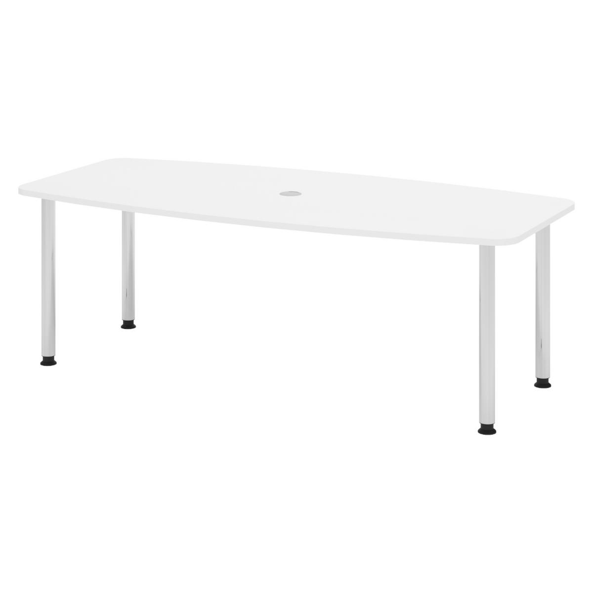 KONFERENZTISCH klein KT22 103/220/74,5 cm in Weiß/Chromfüße - Chromfarben/Weiß, Holzwerkstoff (103/220/74.5cm) - bümö