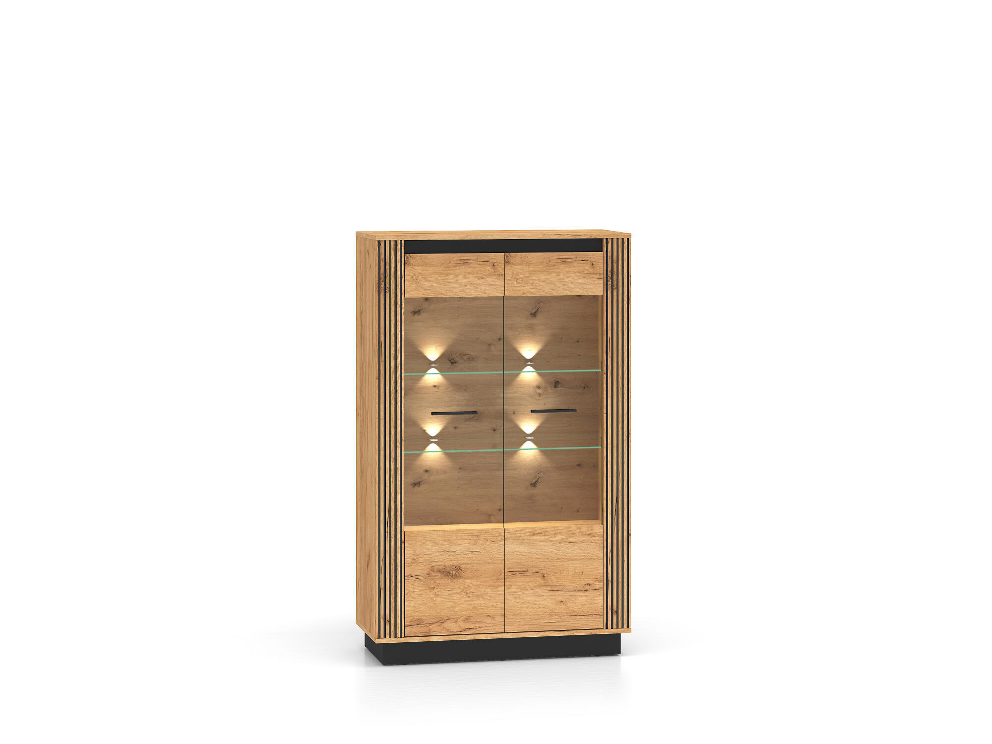 VITRINE URSO Beige 92x40x141 cm - Beige, Holzwerkstoff (92/141/40cm) - FURNLUX