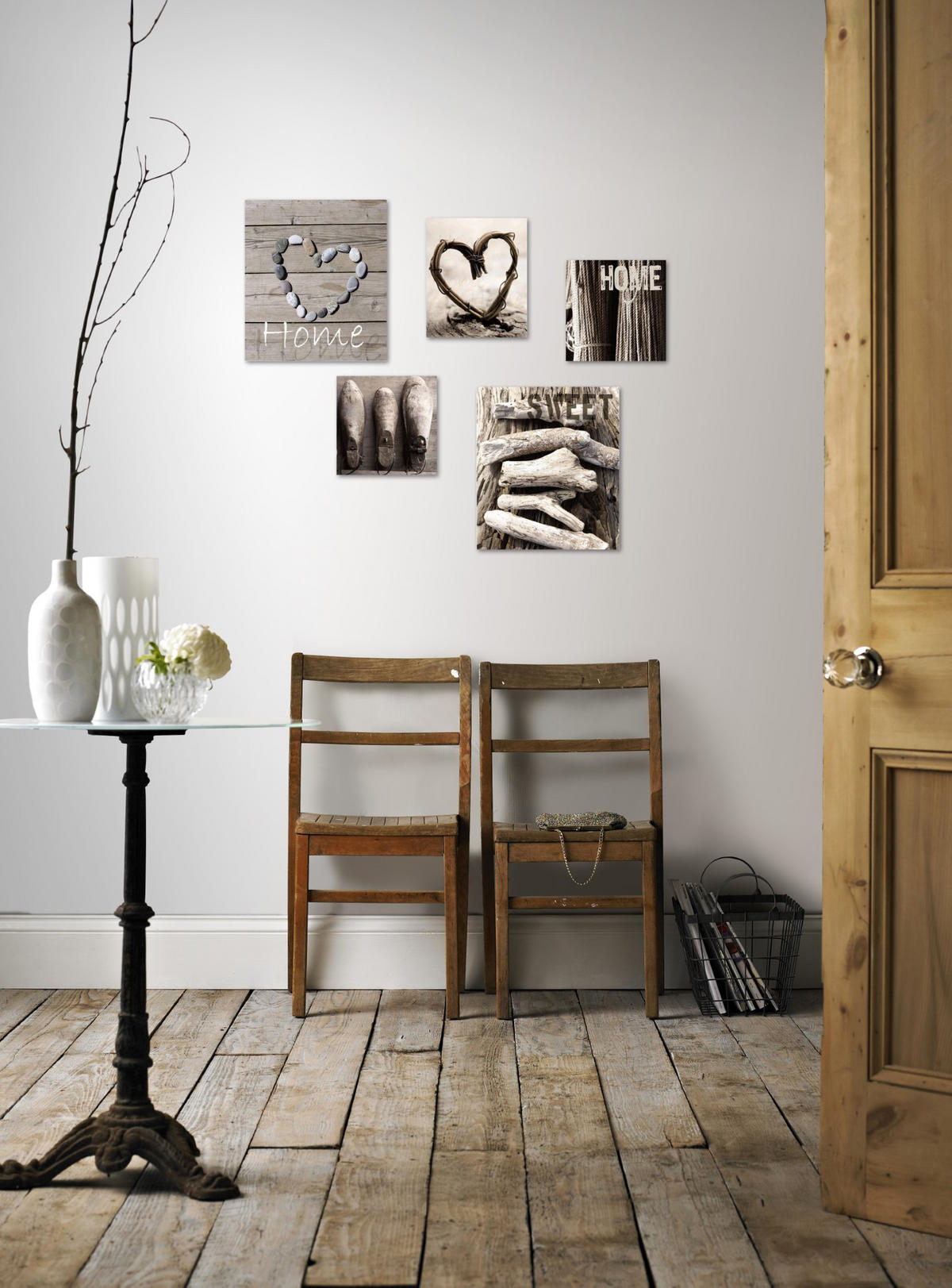 LEINWANDBILD Home Sweet Home - Grau - 60x80 cm - Grau, Holzwerkstoff/Textil (60/3cm) - Art for the Home