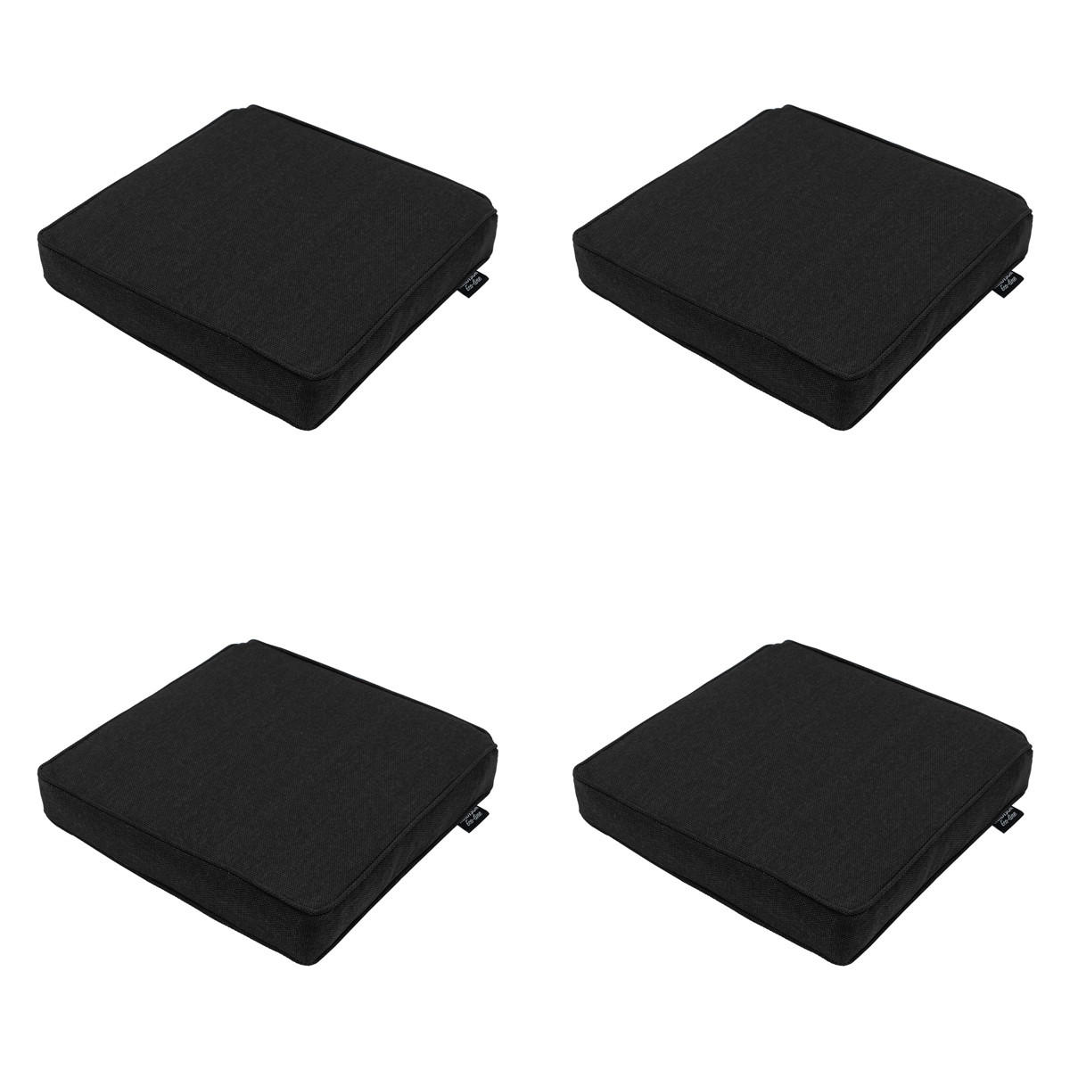 SITZKISSEN Canvas 40/40 cm 4er-Set - Schwarz, Textil (40/7/40cm) - Madison