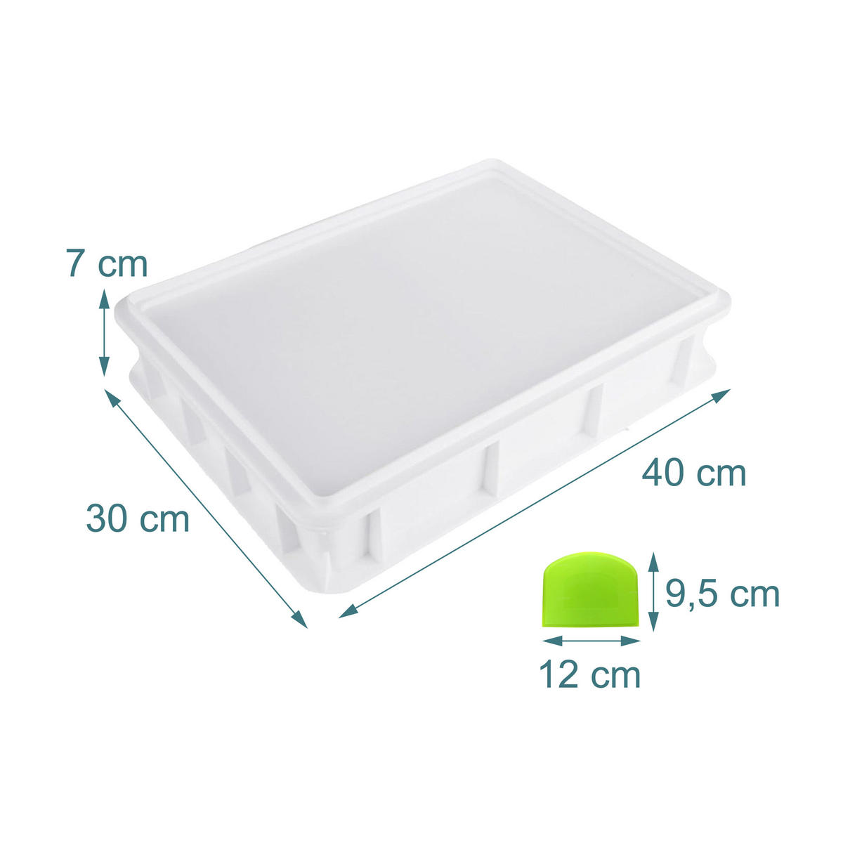 2XBOX pizzu - bílá, plast (40/7/30cm) - Relaxdays