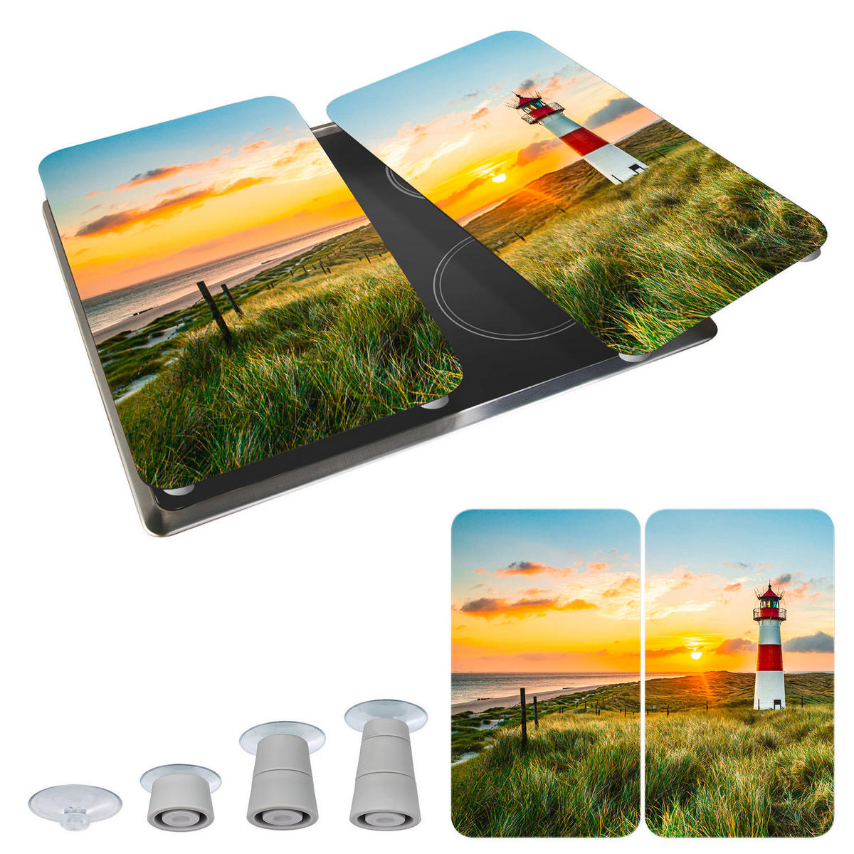 HERDABDECKPLATTEN Glas Lighthouse 52/30/1,8 cm - Multicolor, Glas (30/1.8/52cm) - Maximex