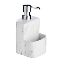 FLÜSSIGSEIFENSPENDER mit Schwammbehälter Festival 380 ml 10/10/18 cm - Weiß, Keramik (10/18/10cm) - Wenko