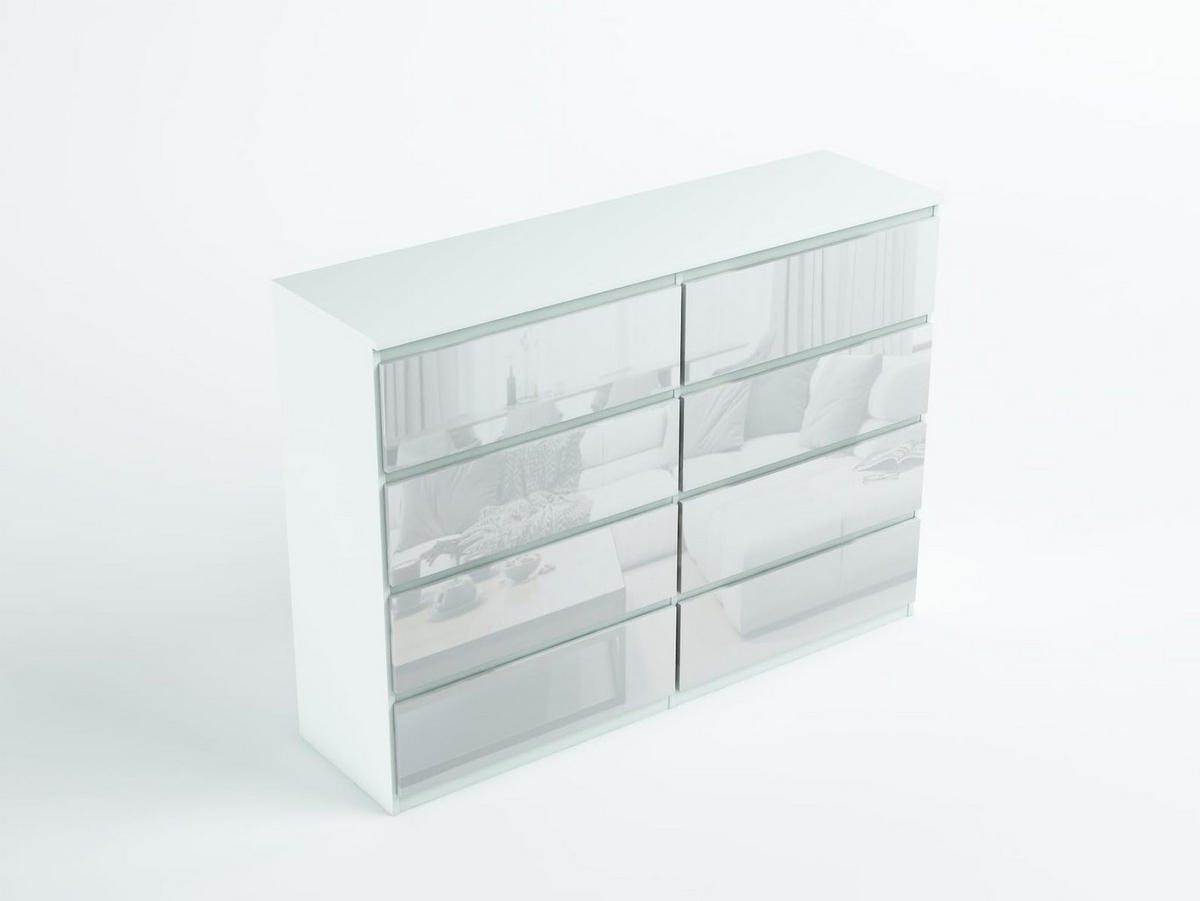 KOMMODE 120 Weiß & Hochglanz 120x39x101,5 cm - Weiß Hochglanz, Holzwerkstoff (120/101.5/39cm) - Mobelsta