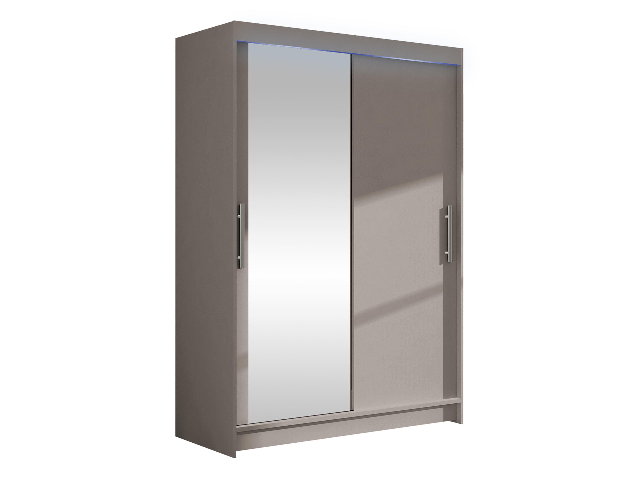KLEIDERSCHRANK Miami VI, mit RGB LED Beleuchtung - Kaschmir/Silberfarben, Holzwerkstoff/Kunststoff (120/200/58cm) - MIRJAN24