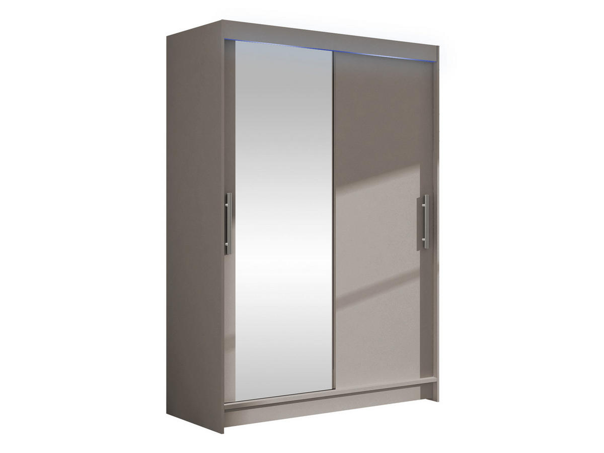 KLEIDERSCHRANK Miami VI, mit RGB LED Beleuchtung - Kaschmir/Silberfarben, Holzwerkstoff/Kunststoff (120/200/58cm) - MIRJAN24