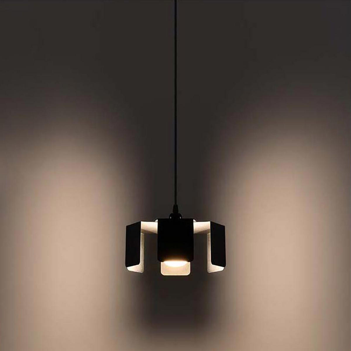 HÄNGELEUCHTE Stahl Schwarz Eckig - Schwarz, Metall (24/24/110cm)