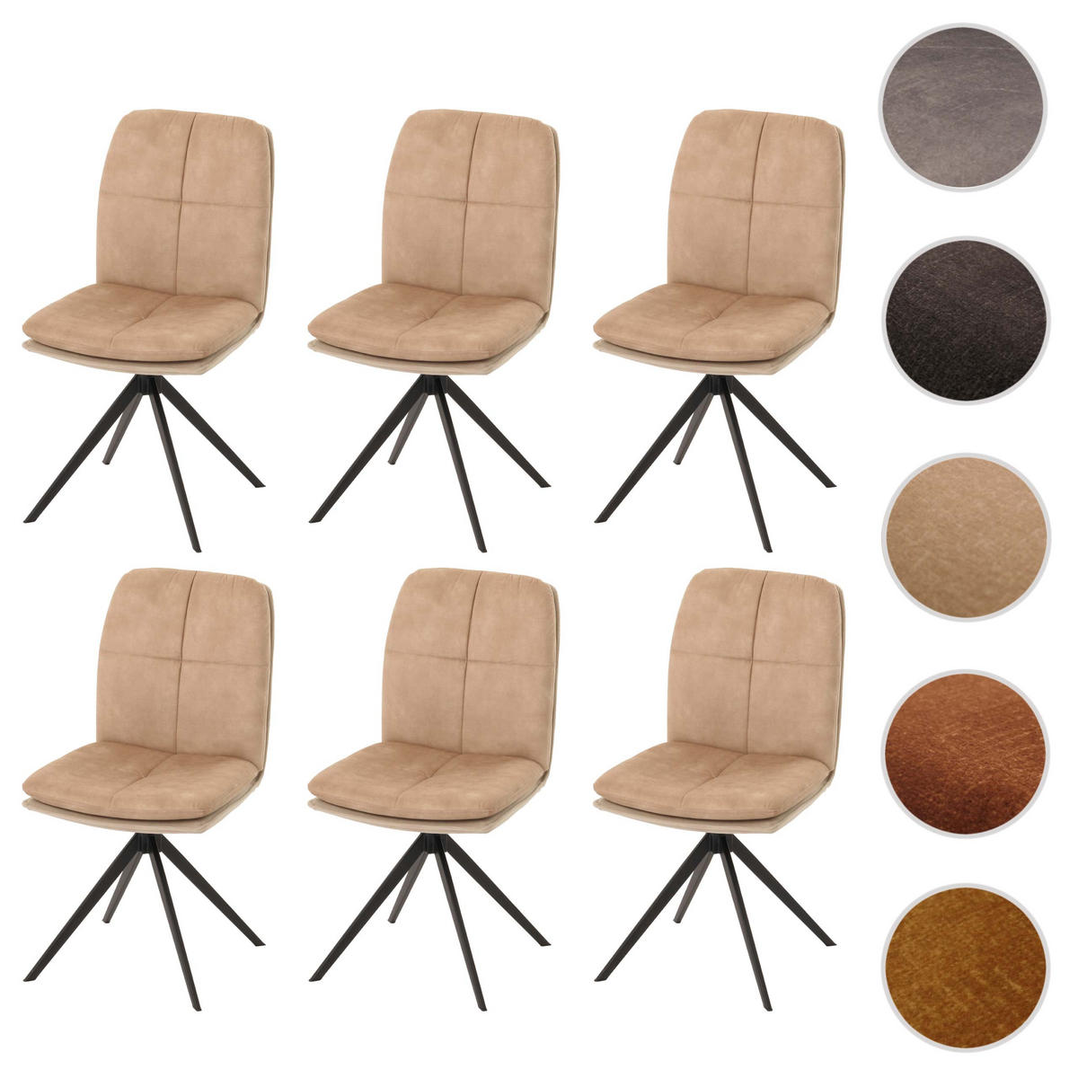 ESSZIMMERSTUHL Beige 6er-Set - Beige, Textil (47/90/56cm) - MCW
