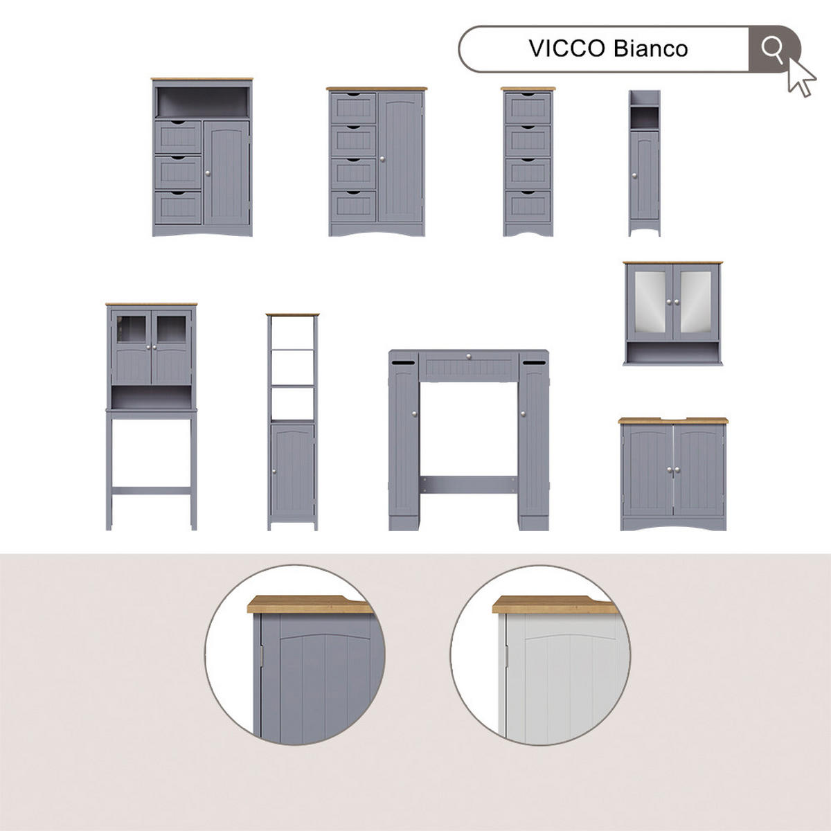 MIDISCHRANK Bianco Weiß 18 x 81 cm mit 5 Fächern - Weiß, Holzwerkstoff (18/81/20cm) - Vicco