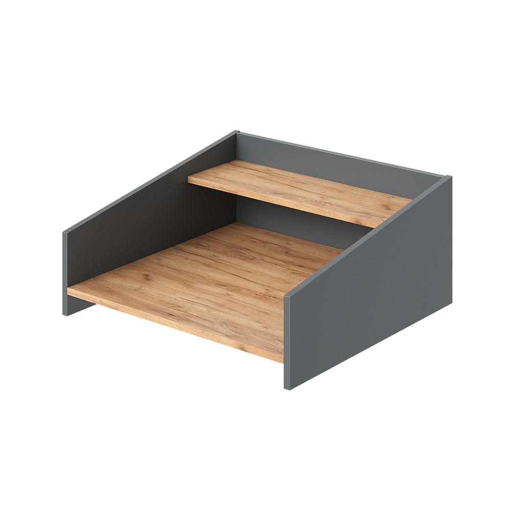 AUFSATZREGAL Viktor, Goldkraft Eiche/Anthrazit, 65.6 x 30 cm - Honigeiche/Anthrazit, Holzwerkstoff (65.6/30/62.4cm) - Vicco