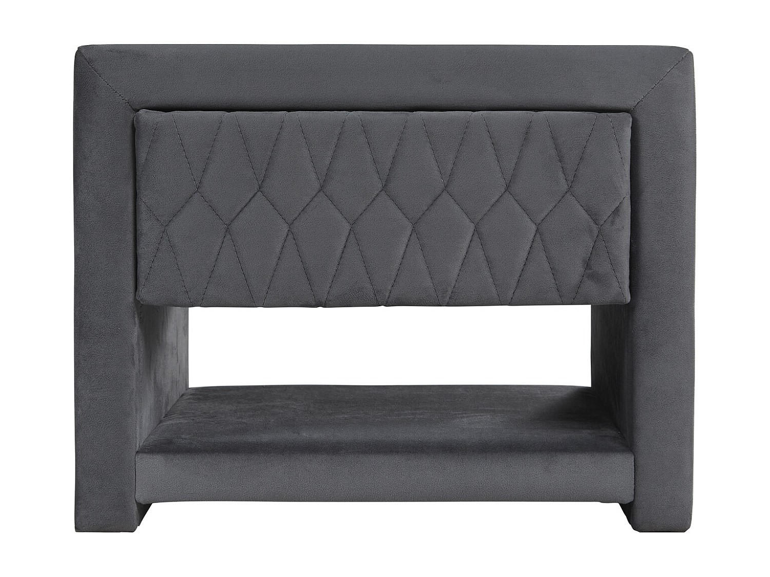 NACHTTISCH - 50 cm x 35 cm - Samt, Stoff - Anthrazitgrau - DANIELE - Anthrazit, Textil (50/41/35cm) - Vente-Unique
