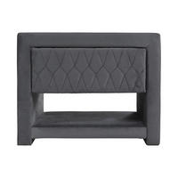 NACHTTISCH - 50 cm x 35 cm - Samt, Stoff - Anthrazitgrau - DANIELE - Anthrazit, Textil (50/41/35cm) - Vente-Unique
