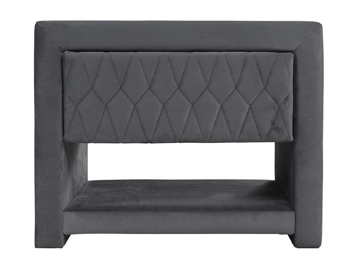 NACHTTISCH - 50cm x 35cm - Samt - anthrazitgrau - DANIELE - Anthrazit, Textil (50/41/35cm) - Vente-Unique