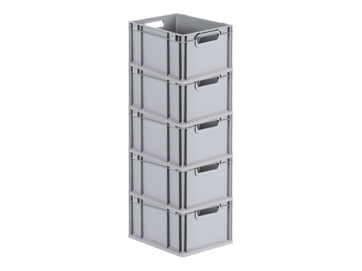 EUROBOX 5x Nextgen Economy Griffe Offen 22x30x40cm 20 Liter - Grau, Kunststoff (30/22/40cm) - PROREGAL