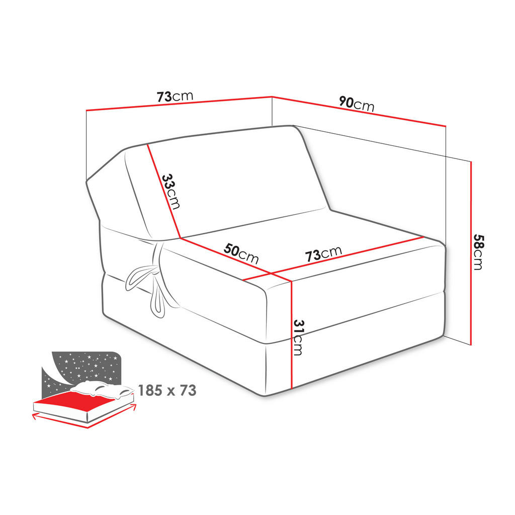 Thumbnail - Mirjan24 Klappsofa, Grau, Textil, Rechteckig, 73x58x90 cm, Wohnzimmer, Sofas & Couches, Schlafsofas