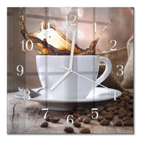 WANDUHR 30x30 cm - Kaffee - Braun, Glas (30/30/0.4cm) - TULUP