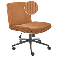 SCHREIBTISCHSTUHL Cord Goldbraun Geddes - Goldfarben, Textil (59/85/71cm) - Beliani