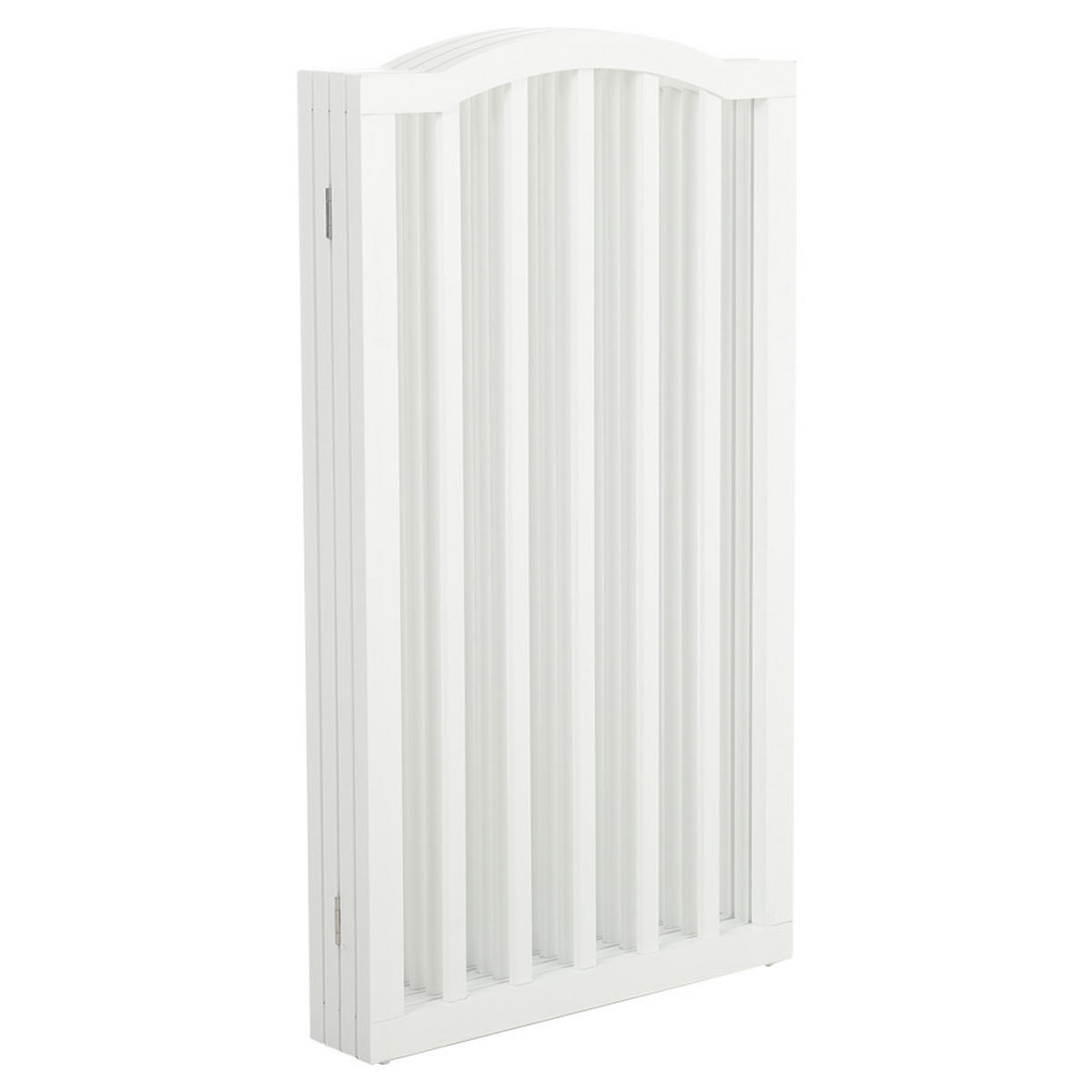 SCHUTZGITTER Gewölbt 4-Paneele Faltbar Freistehend MDF Weiß - Weiß, Holzwerkstoff (46/1.8cm) - Livingandhome