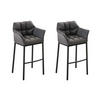 BARHOCKER 2er Set Lederlook Grau - Schwarz/Grau, Textil/Metall (64/110/48cm) - CLP