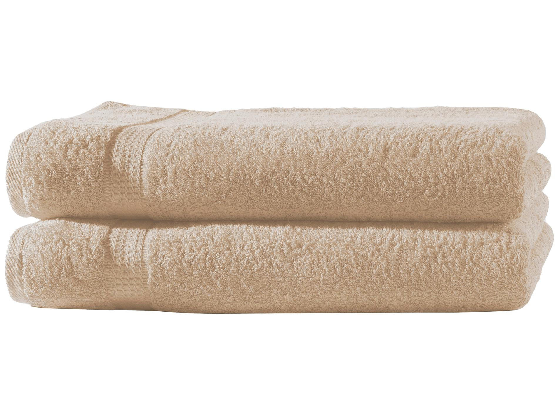 BADETUCH 100x150 cm Frottier Handtücher im 2er Set aus 100% Baumwolle, Beige 500g/m2 - Beige, Textil (100/150cm) - Carpe Sonno