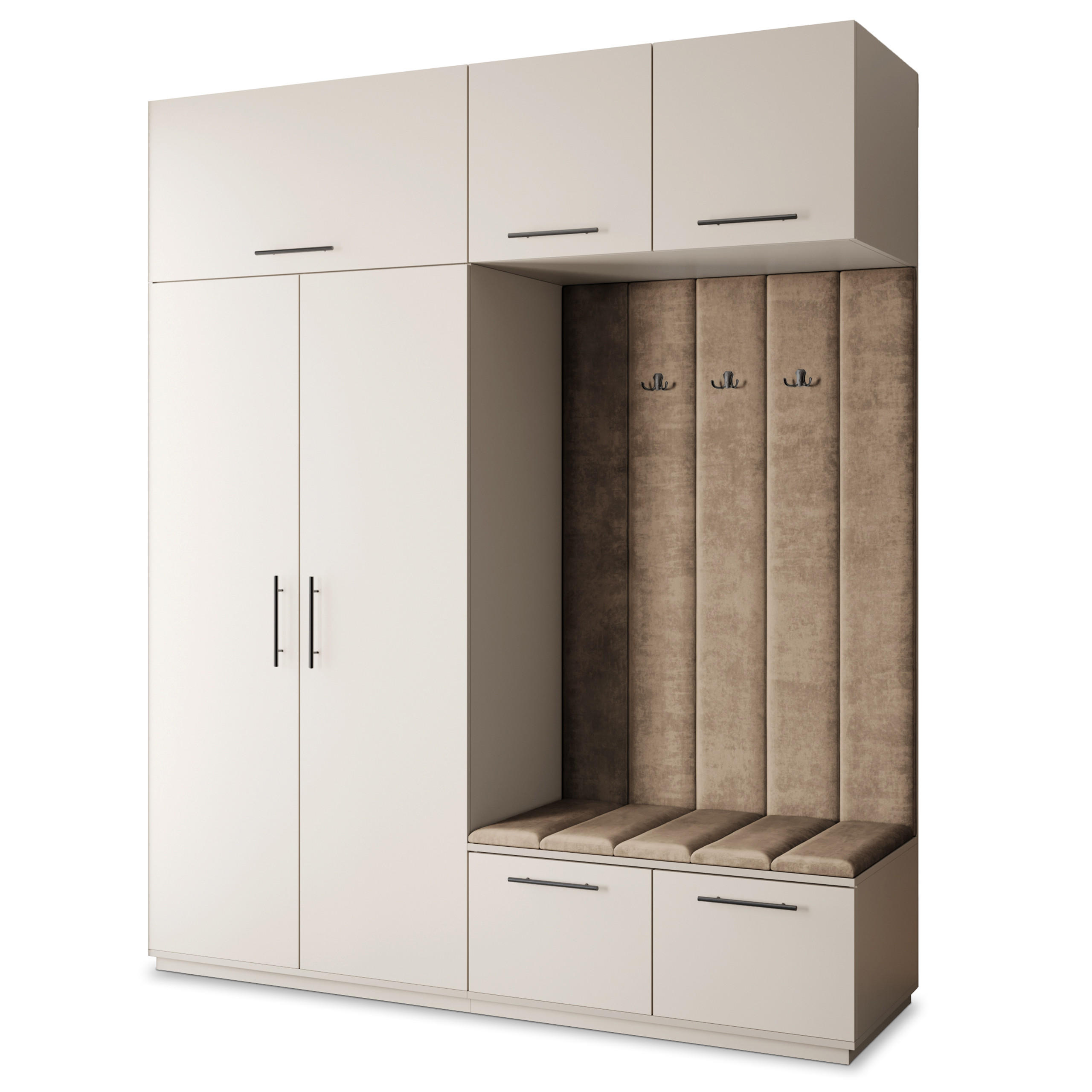 Masseno Garderobenschrank Kaschmir, Mokka 200x240x60 cm