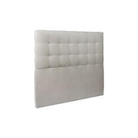 KOPFTEIL gepolstert - Gesteppt – hellgrauer Samtstoff - 140 cm - Beige/Hellgrau, Holz (140/120/10cm) - Sommeil de Plomb