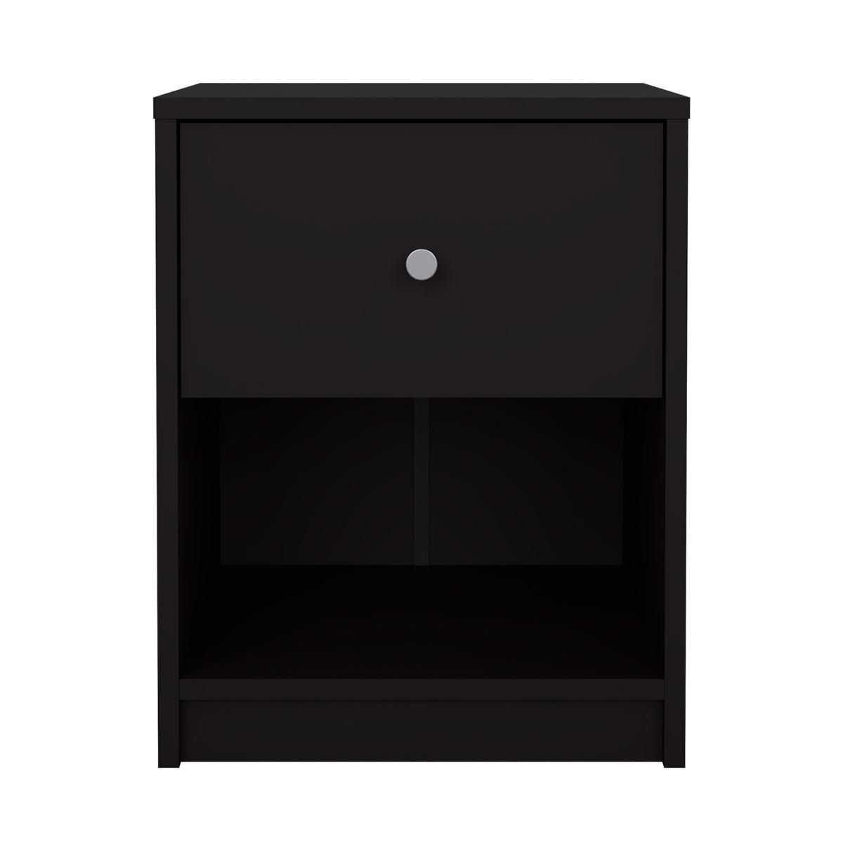 NACHTSCHRANK schwarz - Schwarz, Holzwerkstoff (38/48/30cm) - ebuy24