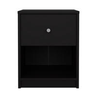 NACHTSCHRANK schwarz - Schwarz, Holzwerkstoff (38/48/30cm) - ebuy24