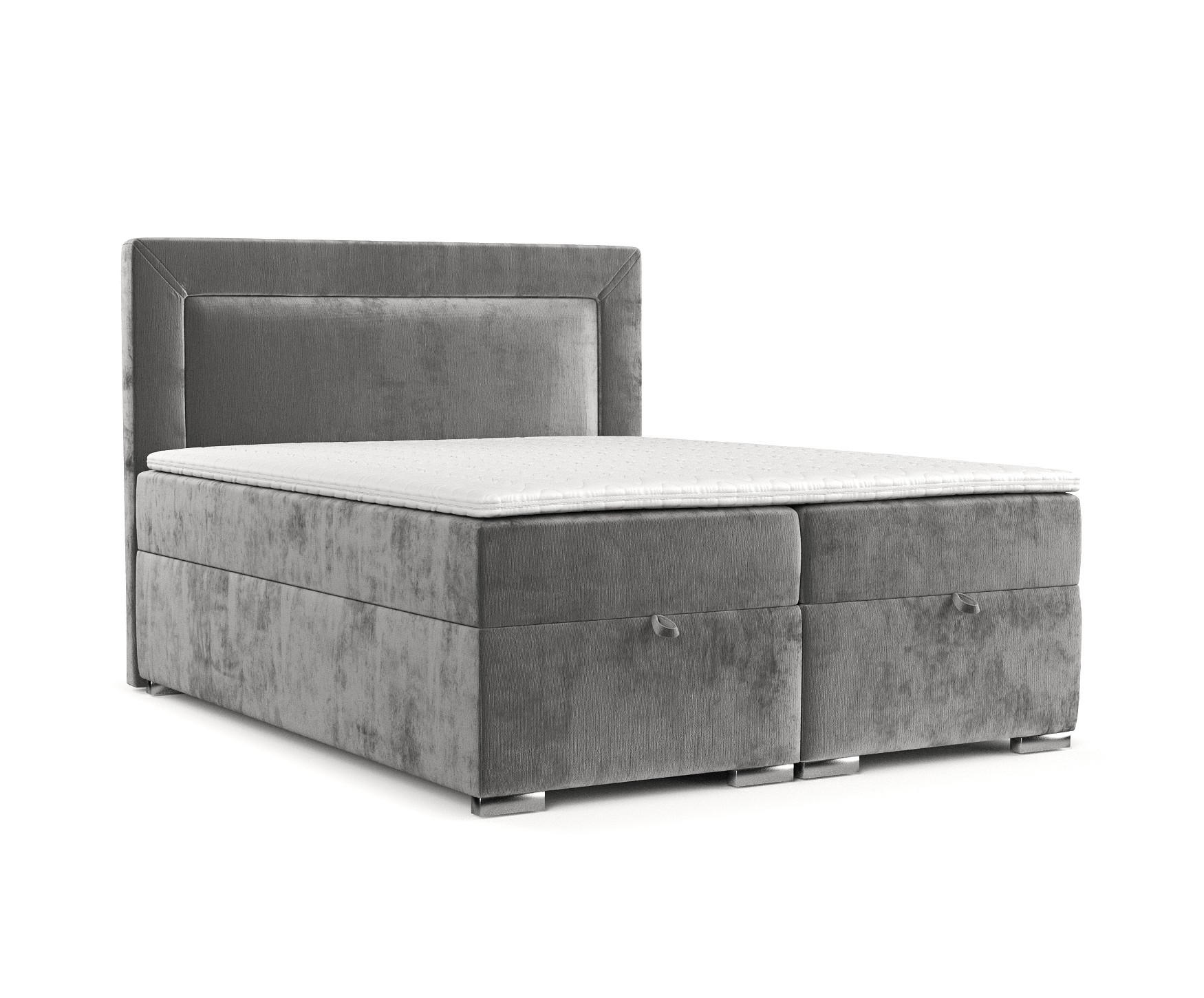 BOXBETT Lontano 120/200 cm Grau im Lotta Stoff - Chromfarben/Grau, Holz/Holzwerkstoff (120/200cm) - AltaBeds