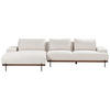 3-SITZER-ECKSOFA hellbeige linksseitig Mariferd - Beige/Dunkelbraun, Textil (316/146cm) - Beliani