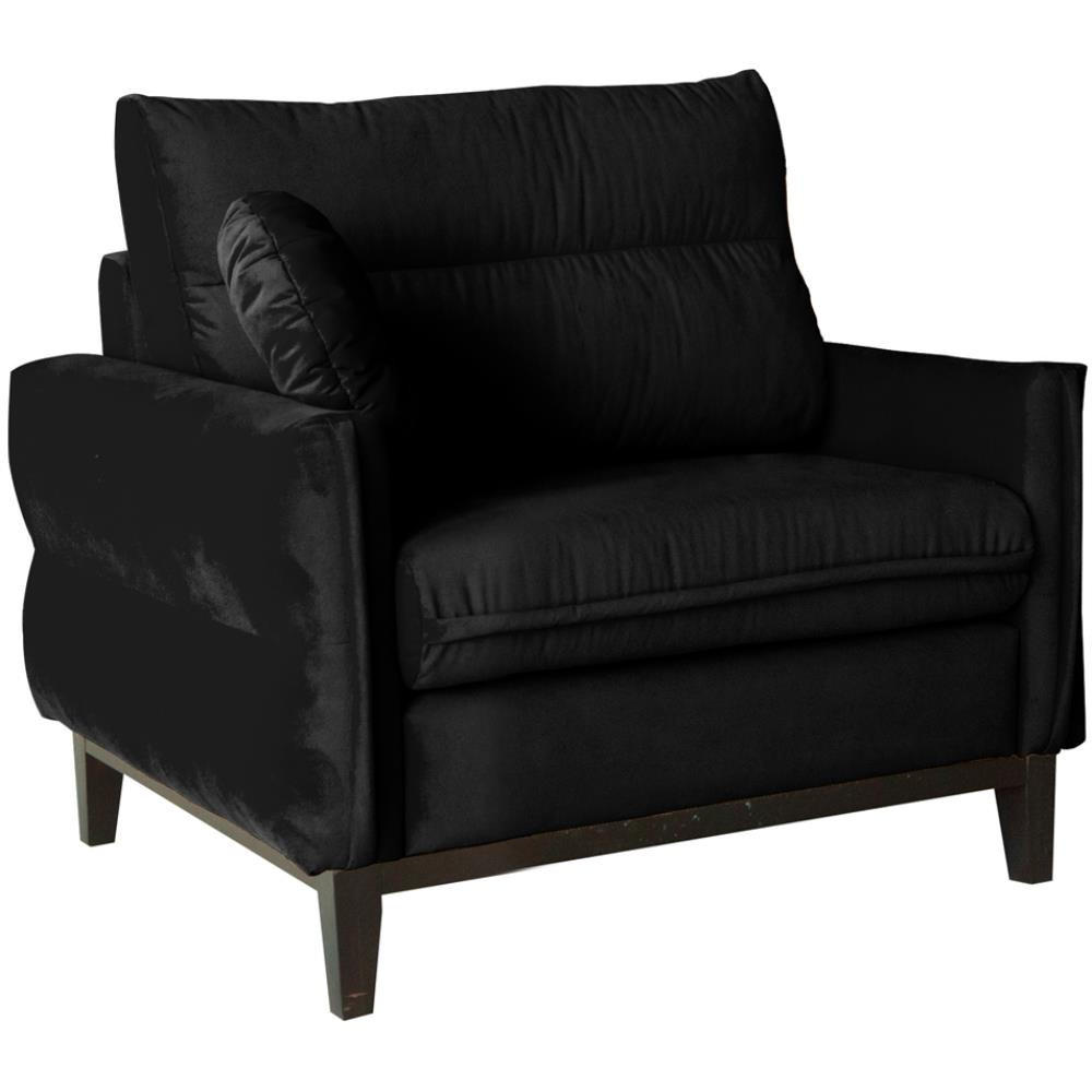 RELAXSESSEL Belweder Velours schwarz - Wengefarben/Schwarz, Holz/Textil (94/95/94cm) - Beautysofa