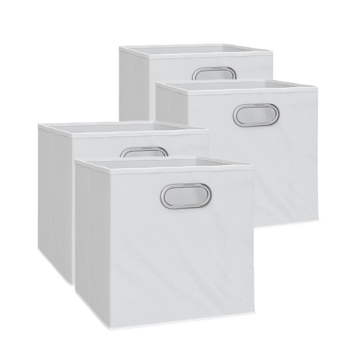 FALTBOX Weiß 30 x 30 cm 4er Set - Weiß, Wellpappe (30/30cm) - Vicco