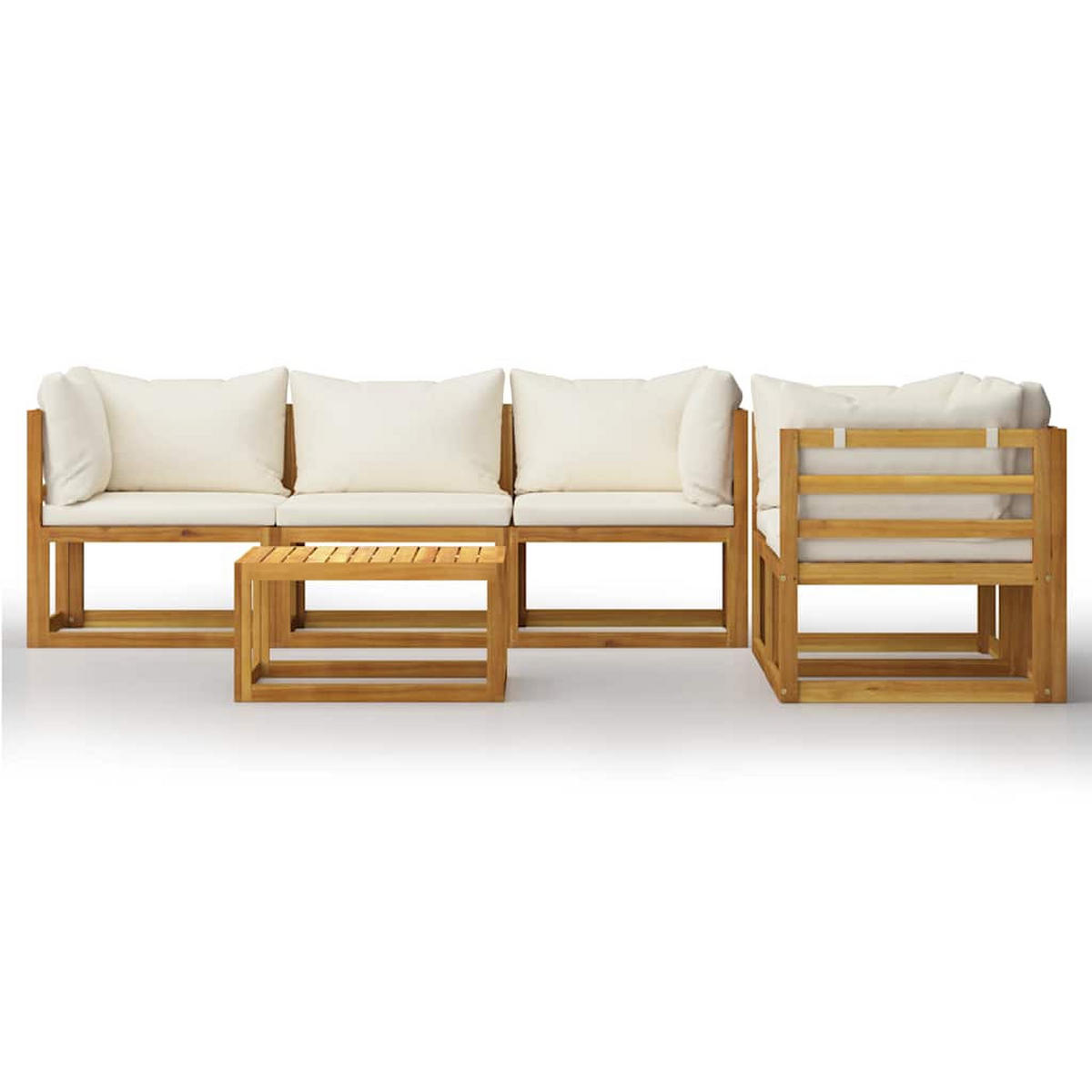 GARTENSET Remmele 6-teilig - Creme, Holzwerkstoff - Nettlife