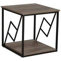BEISTELLTISCH dunkler Holzfarbton quadratisch 56/56 cm Forres - Dunkelbraun/Schwarz, Holzwerkstoff (56/56/56cm) - Beliani