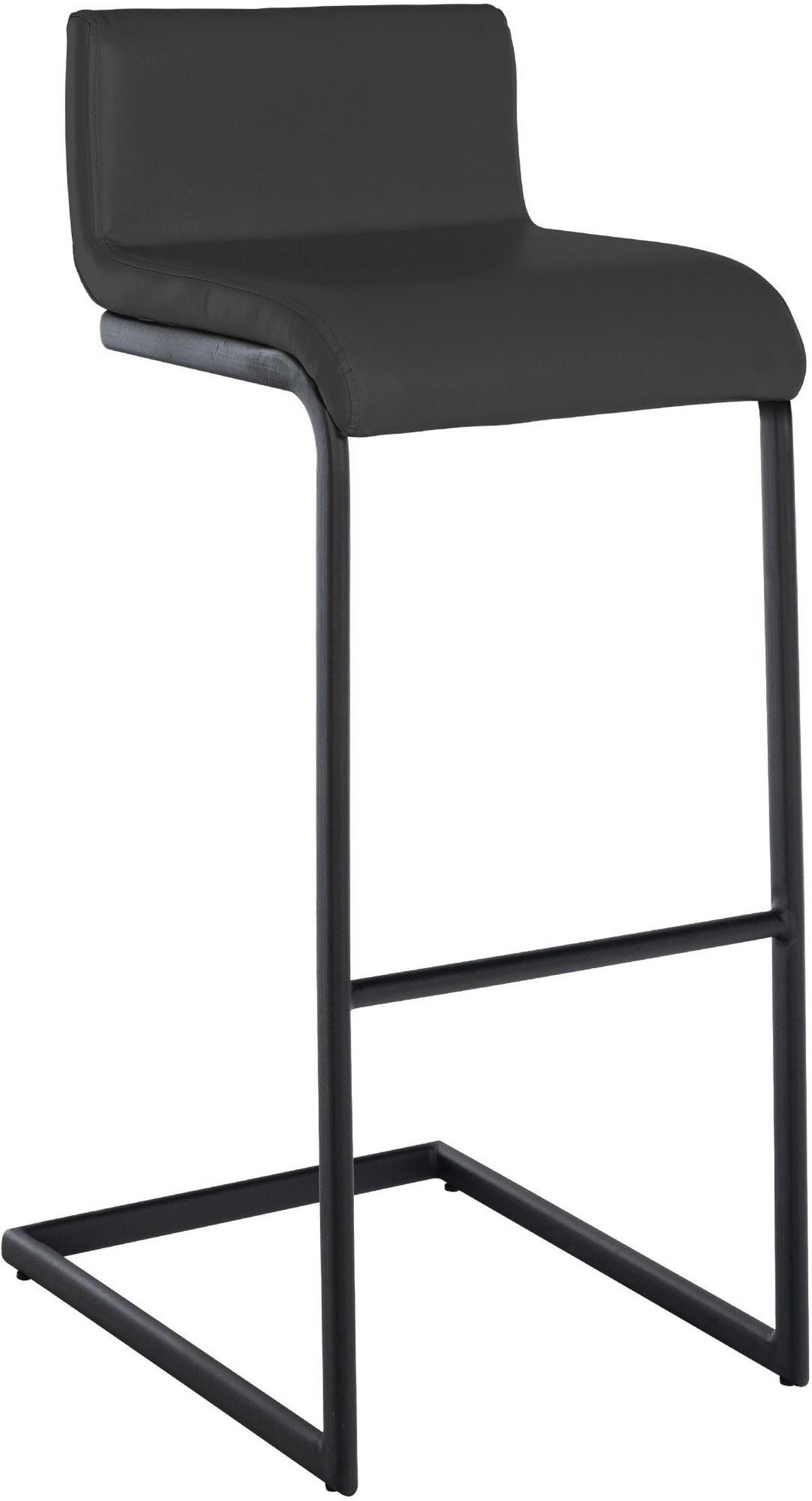 BARHOCKER Lederlook Dunkelgrau - Dunkelgrau/Schwarz, Textil/Metall (40/96/50cm) - CLP