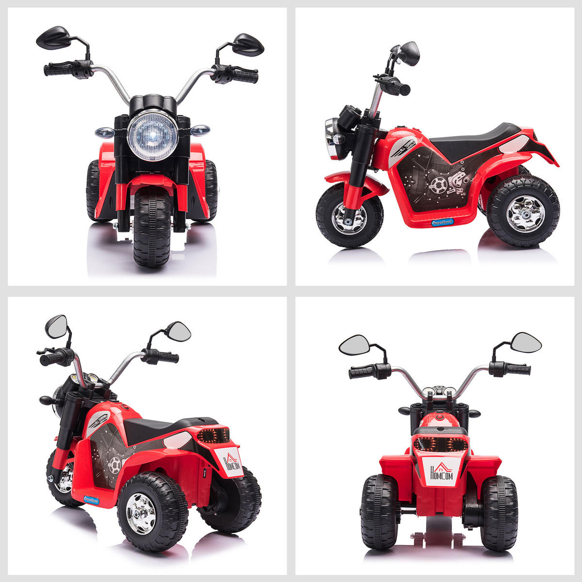 ELEKTRO-MOTORRAD DE-12997 3 Räder Rot/Schwarz - Rot, Kunststoff (72/57/56cm) - ComfortXL