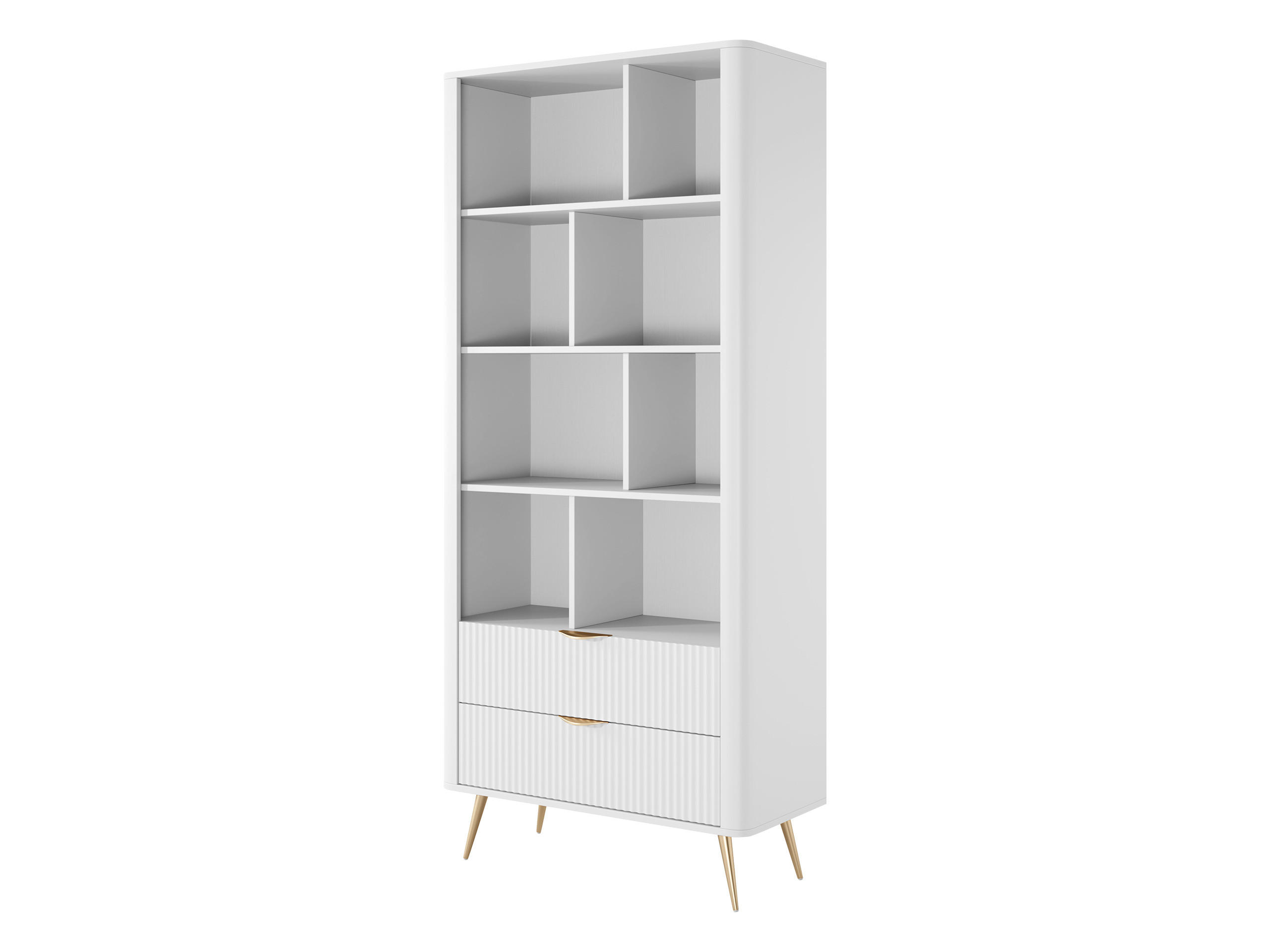 BÜCHERREGAL Lante - Goldfarben/Weiß, Holzwerkstoff/Metall (88/194/38cm) - MIRJAN24