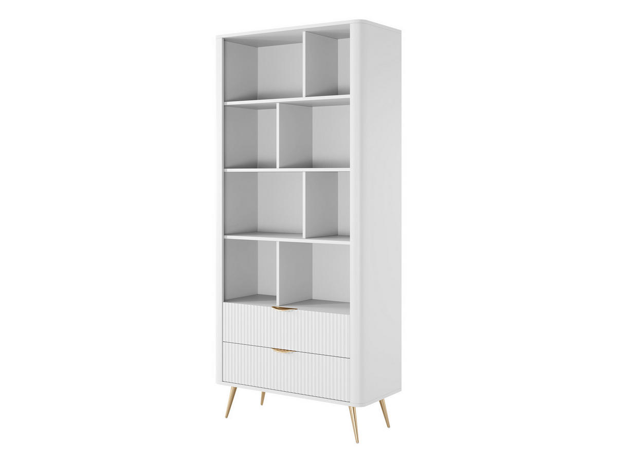 BÜCHERREGAL Lante - Goldfarben/Weiß, Holzwerkstoff/Metall (88/194/38cm) - MIRJAN24