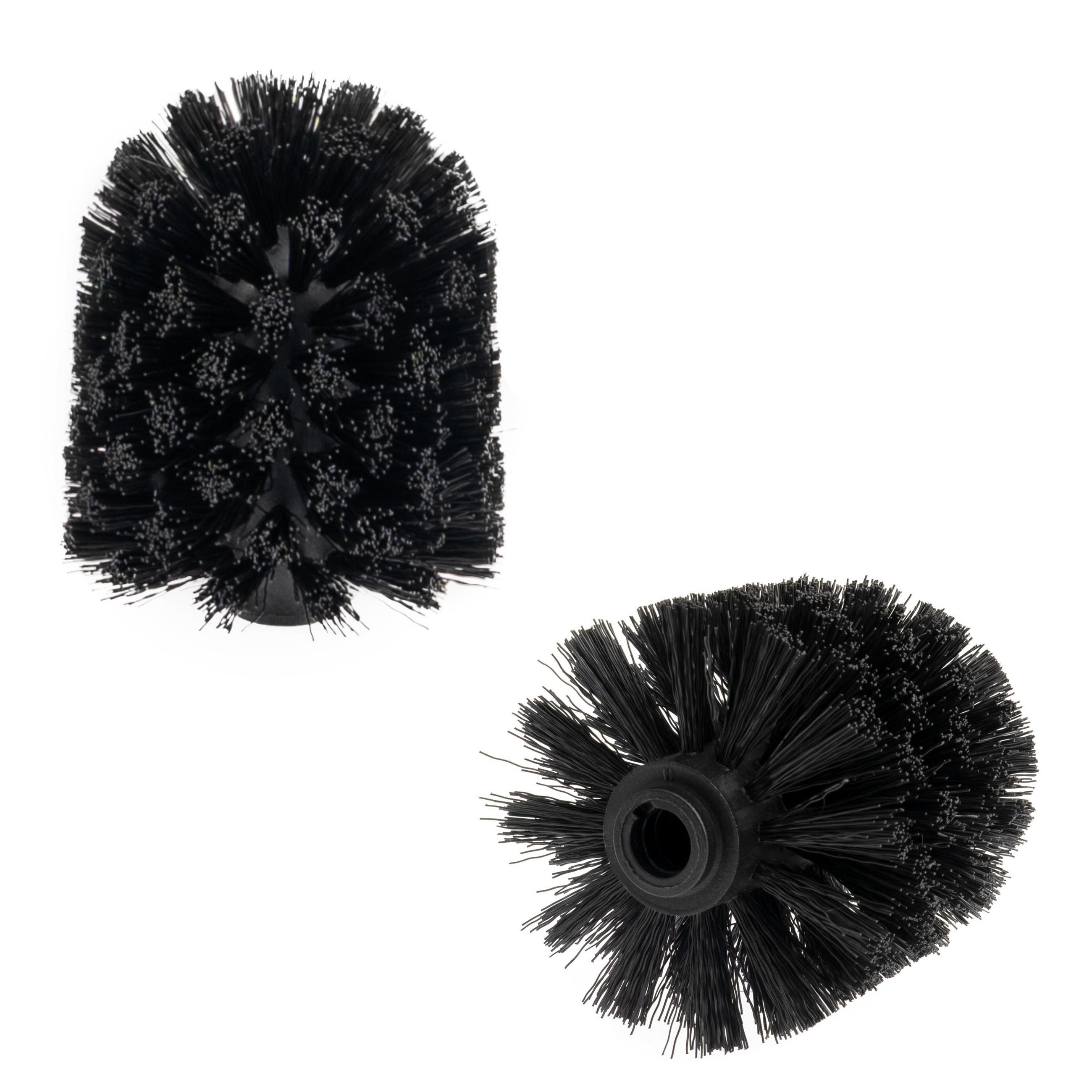 BÜRSTENKOPF 2er-Set für WC-Garnitur - Schwarz, Kunststoff (8/10cm) - bremermann