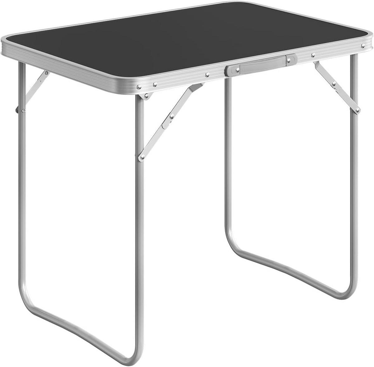 CAMPINGTISCH mit Griff Klappbar 70 x 50 x 60 cm Schwarz - Schwarz, Metall (70/50/60cm) - Woltu