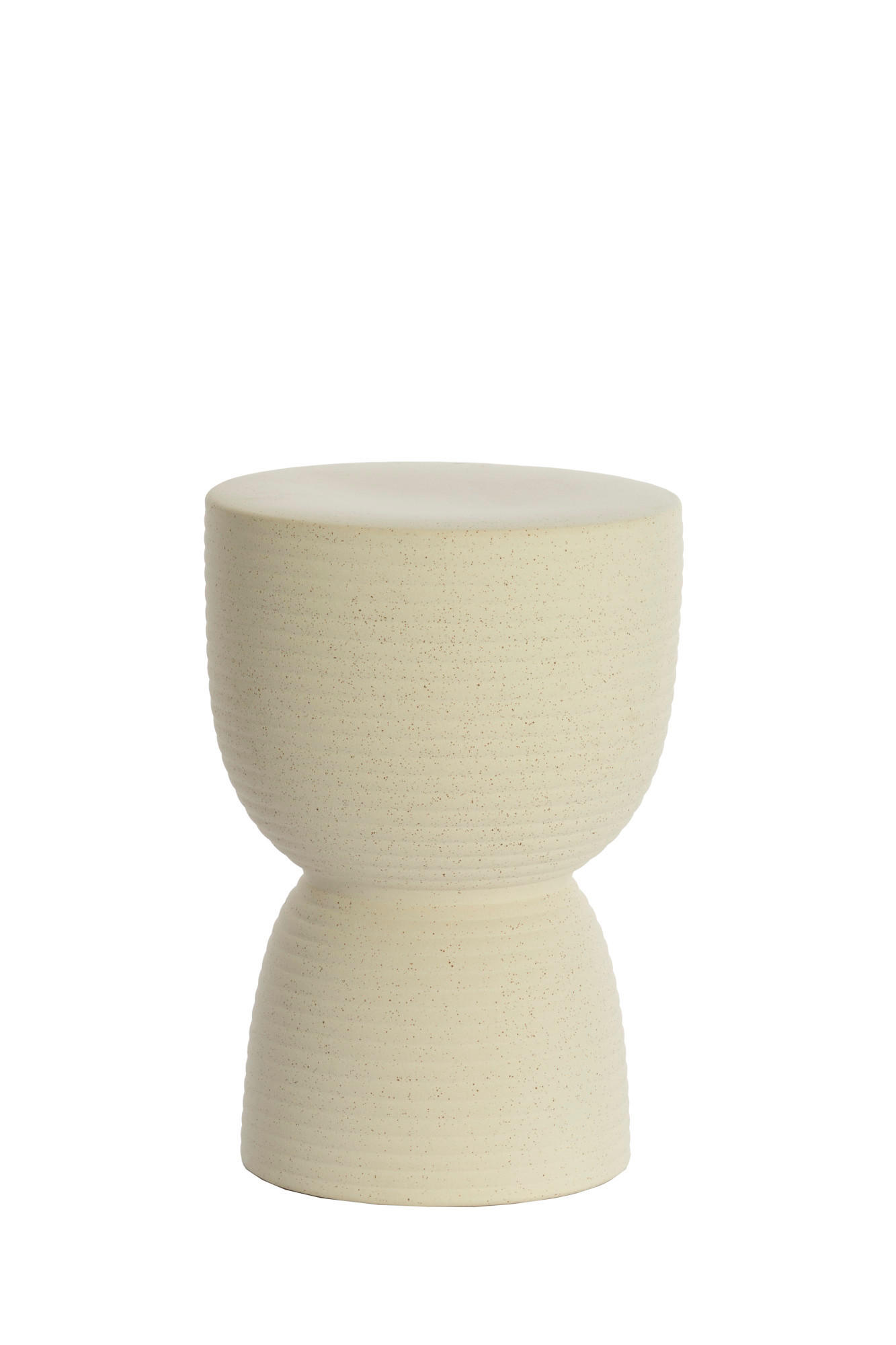 HOCKER Finca Weiß Ø28,5/42 cm - Creme, Keramik (28.5/28.5/42cm) - Light & Living