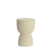 HOCKER Finca Weiß Ø28,5/42 cm - Creme, Keramik (28.5/28.5/42cm) - Light & Living
