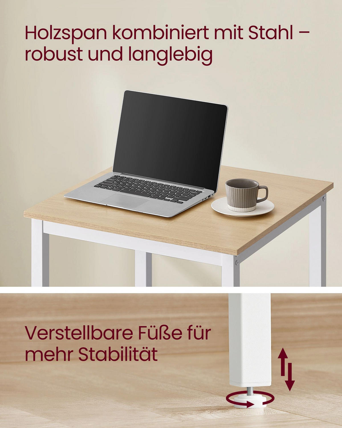 BARTISCH ABIDJAN - Beige, Metall (60/60/92cm) - Hansiro