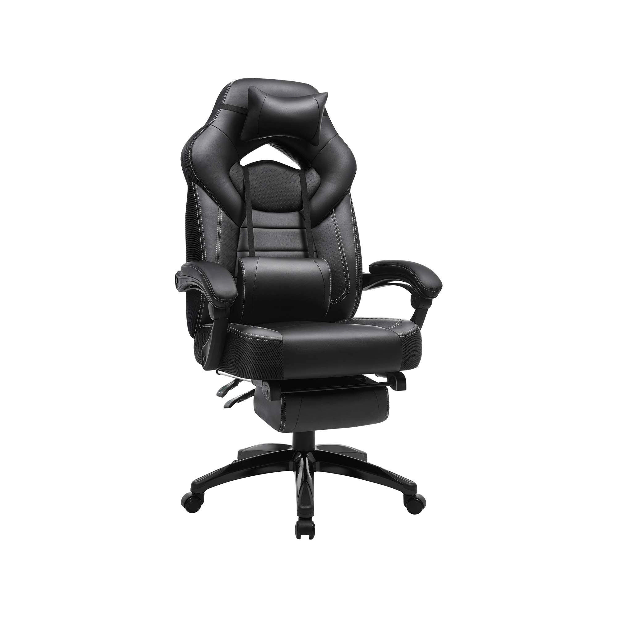GAMING STUHL SCHREIBTISCHSTUHL - Schwarz, Leder (64/128/70cm) - Hansiro