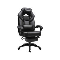 GAMING STUHL SCHREIBTISCHSTUHL - Schwarz, Leder (64/128/70cm) - Hansiro