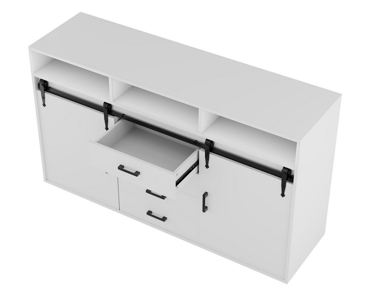 SIDEBOARD in 140/80/40cm - Weiß, Holzwerkstoff/Metall (40/80/140cm) - HOMAVO