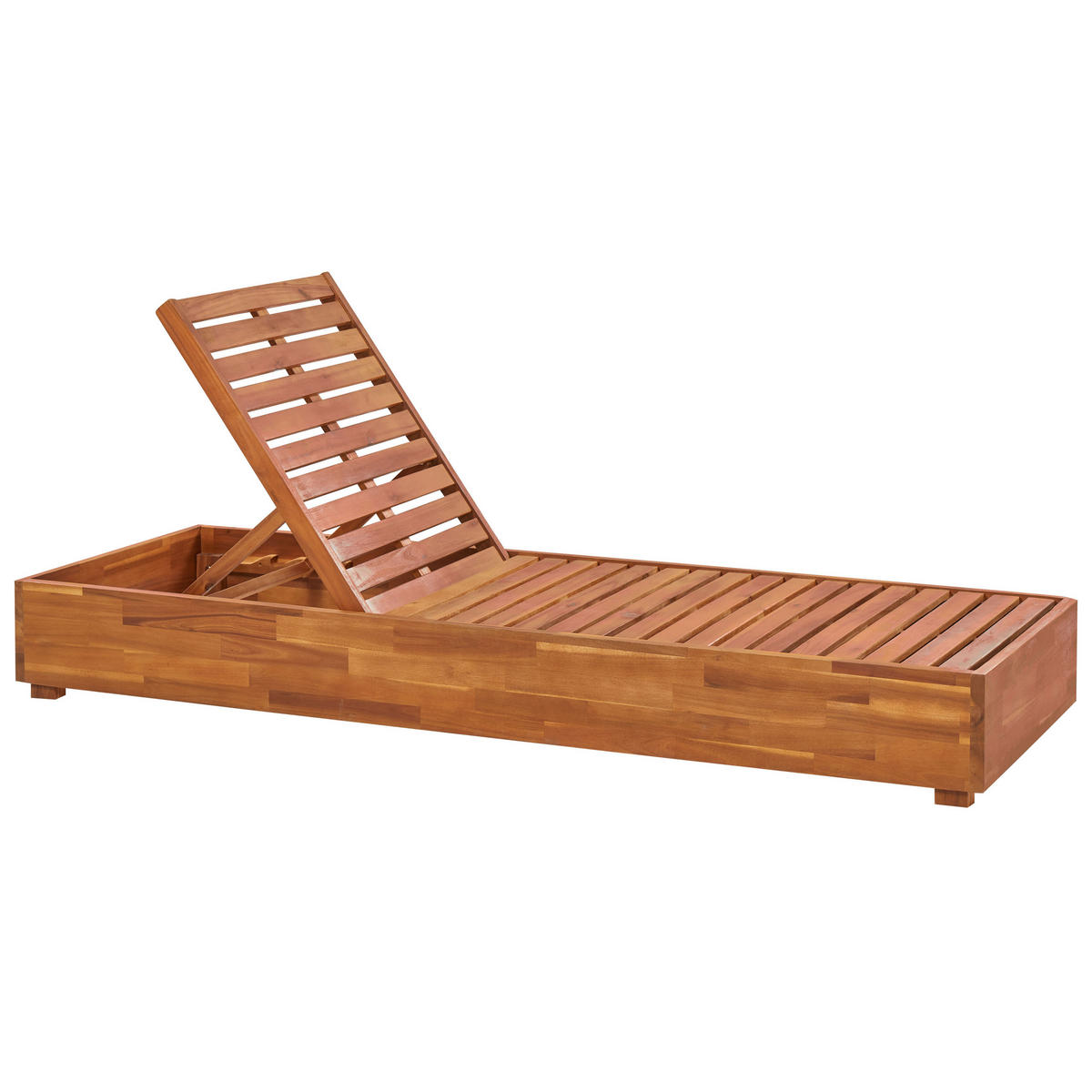 GARTENLIEGE hellbraun Fanano - Hellbraun, Holz (63/23/190cm) - Beliani