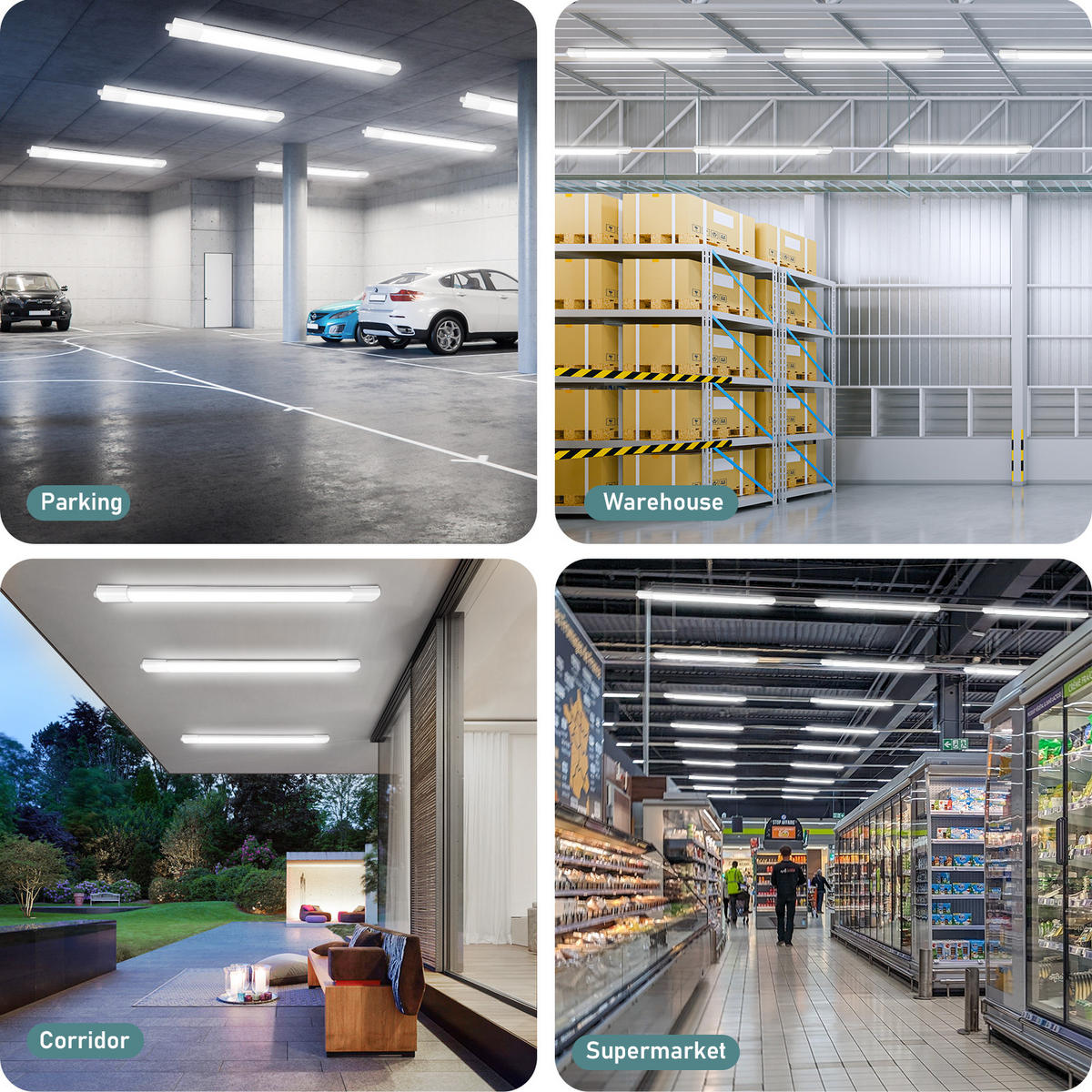 LED Deckenleuchte TR1225 30W 87/6.9/3.2 CM 2er-Set - Weiß, Kunststoff (87/6.9/3.2cm) - LOVHAUS